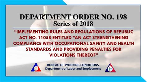 dole d.o. 198|Department Order No. 198 Series of 2018 .